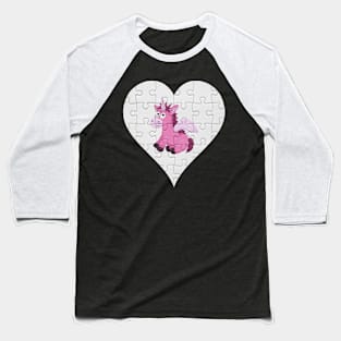 Jigsaw  Unicorn Heart Design - Mythical Creature Unicorn Baseball T-Shirt